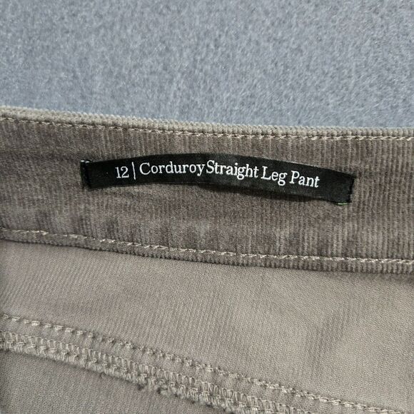 Talbots Women 12 Gray High Rise Corduroy Straight Leg Pants - Picture 9 of 14